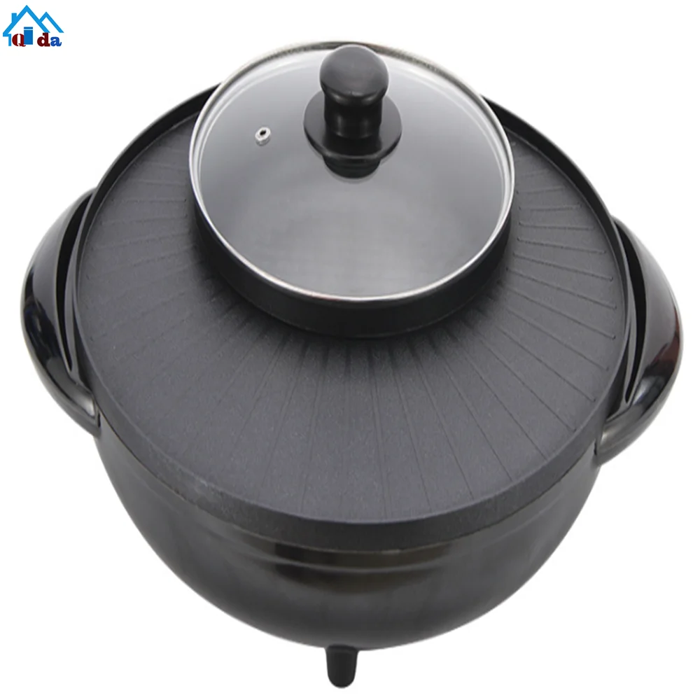 Aoran Korean 2 in 1 Indoor Electric BBQ Grill Smokeless Pan Hot