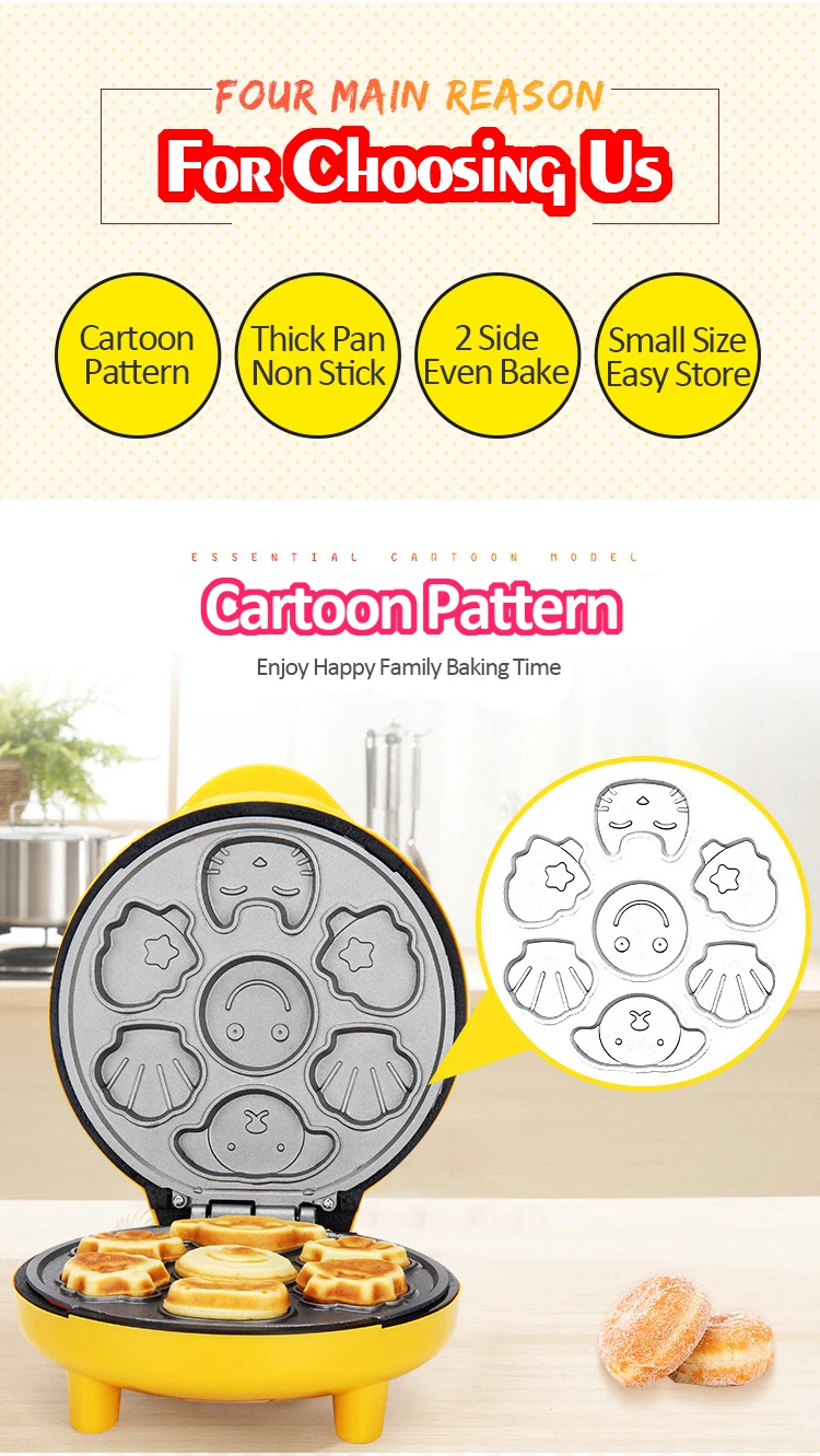 Cartoon Automatic Cake Baking Machine Small Toaster Double Heating