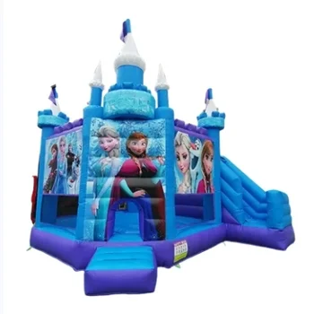blue fantasy themed inflatable combo castle princess inflatable combo for kids outdoor jumper for backyard parties