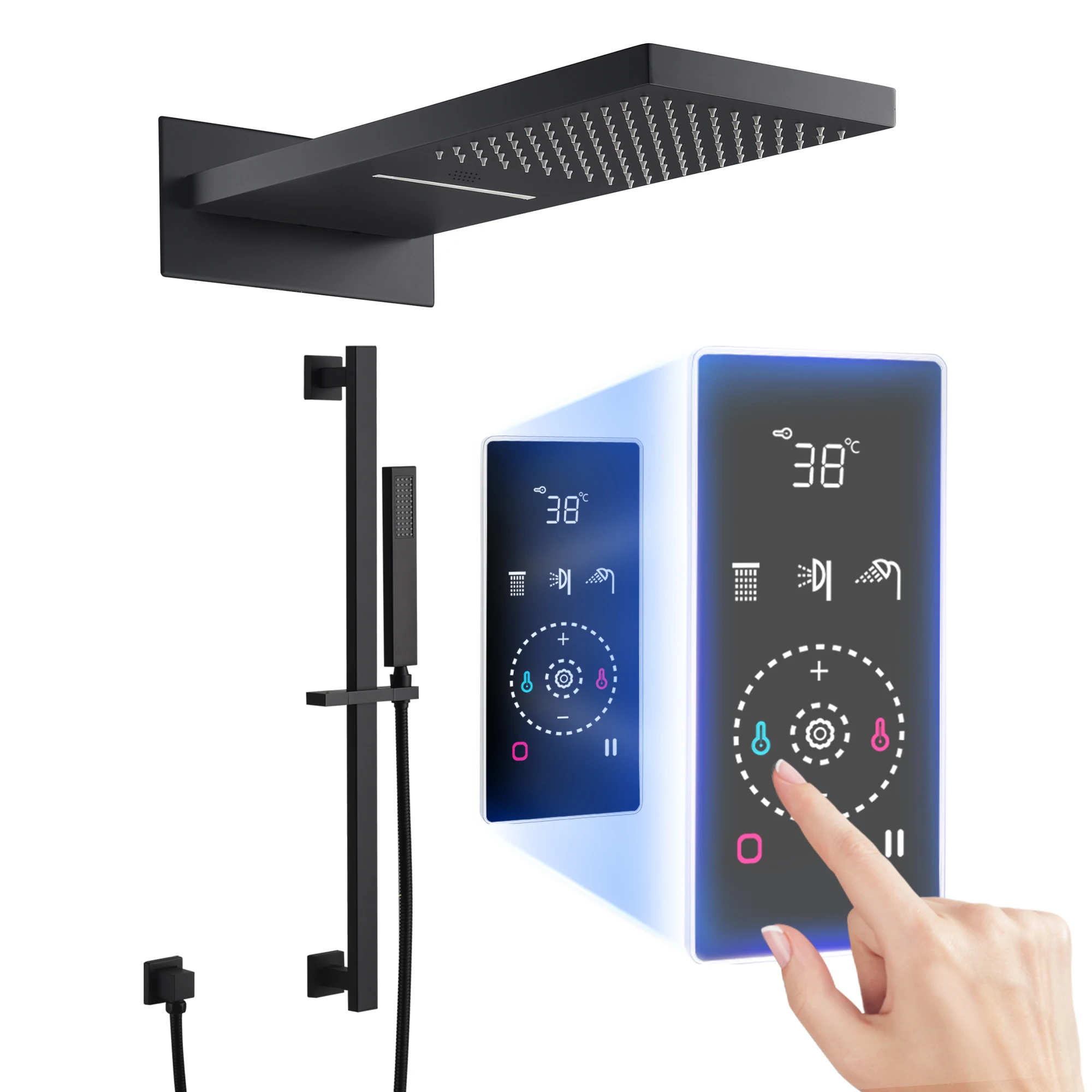 Touch Digital Display Panel Smart Shower  Modern Technology Smart Shower Bathroom Multiple Color Options Smart Shower Head