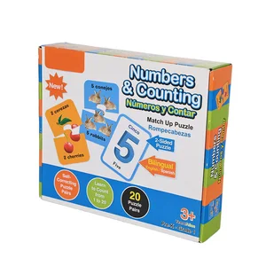 Custom Card Learning to Count From 1 to 20 Self-correcting Puzzle Pairs Custom 20 Puzzle Pairs Cognitive Cards for Children