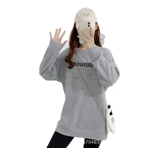 Cotton Casual Nursing Hoodie Pullover Closure Hooded Collar