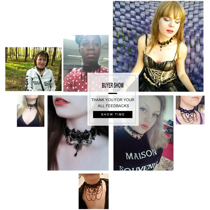 Juego De Gargantilla Y Pulsera Para Mujer, Gargantilla Gótica De Encaje