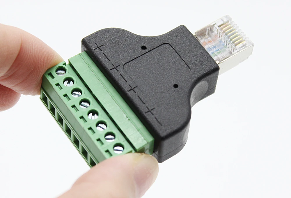 RJ45 to Screw Terminal Block 8P Connector Ethernet RJ45 Male to 8 Pin ...