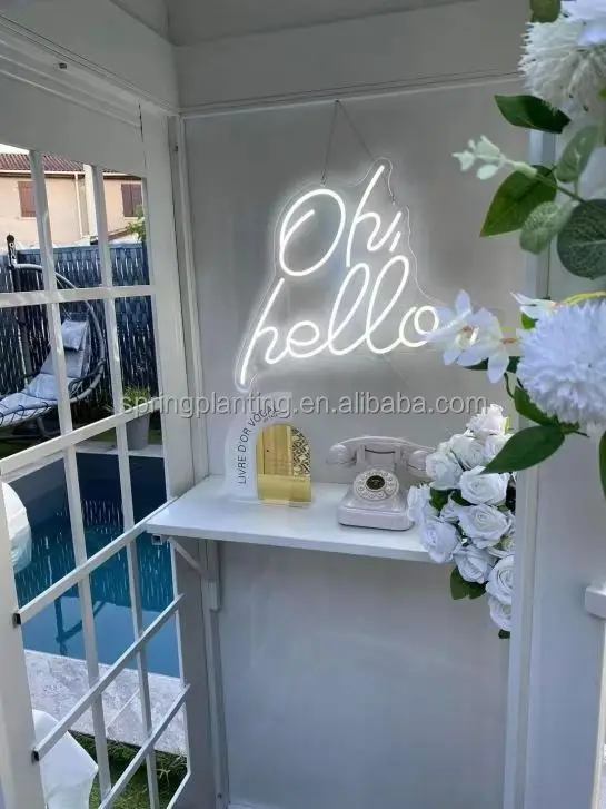 Reception Neom Sign Custom LED Neon Sign With Holder Base Leave a Message for Audio ...