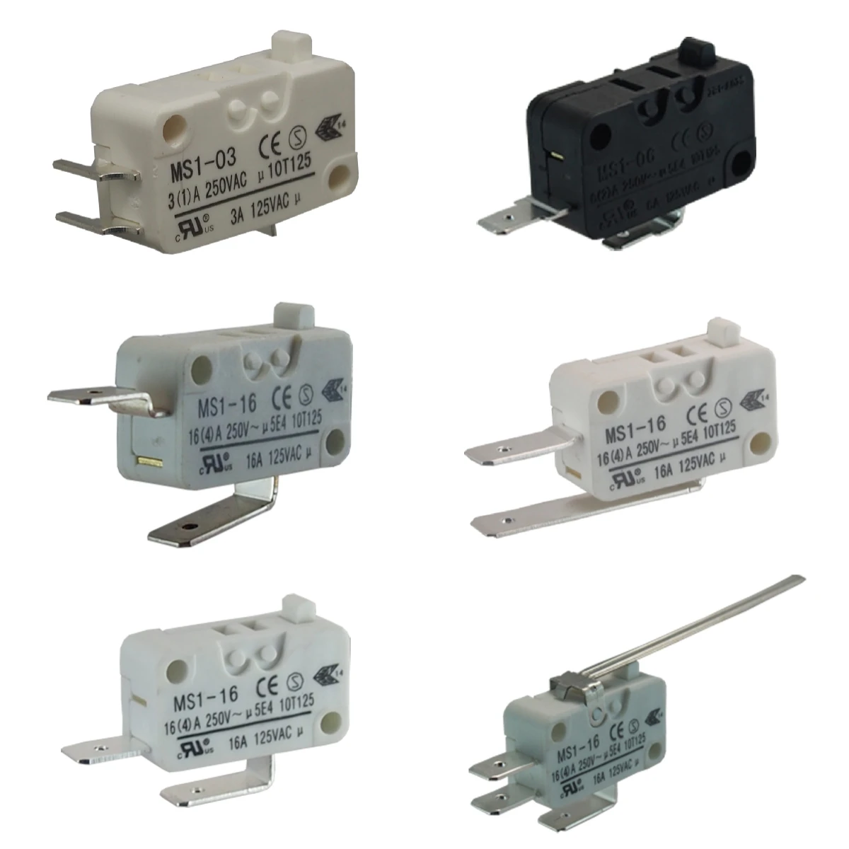 DONGNAN MS1 Micro Switches 2 Terminals Replacement Micro Switch for Arcade Push Button Joystick MS1 Quick Connect