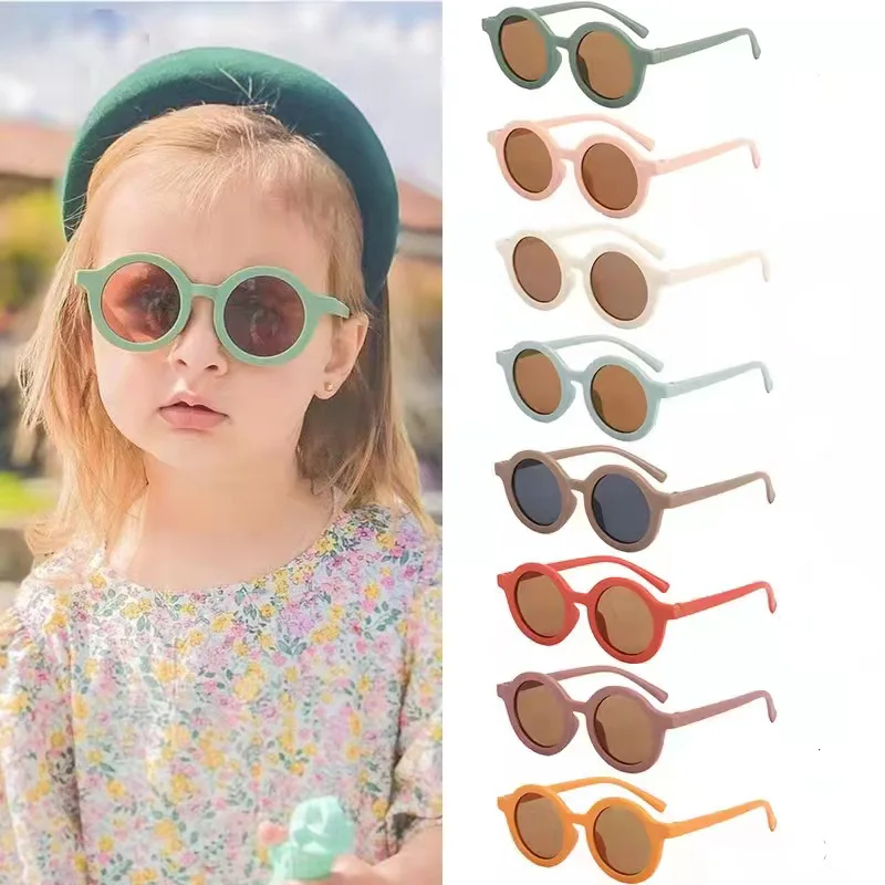 Uv400 Cartoon Vintage Cute Round Kids Sunglasses Shades Toddler