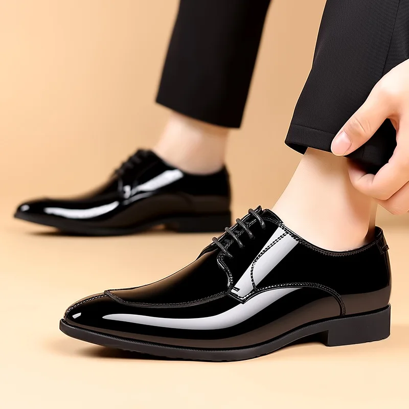 Men Formal Height Increasing Dress PU Leather Shoes for Men Versatile  Casual Wedding Shoes Drop Shipping Plus Size 38-48