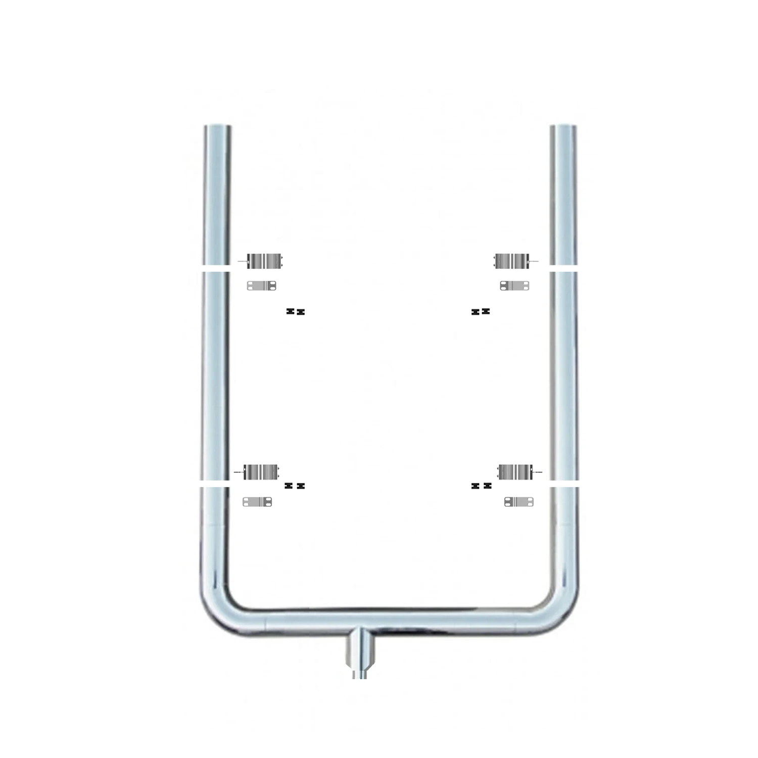 Flat Cut Top Exhaust Stack Kit Factory Dual 7 Inch 8 Inch Stacks,Chrome