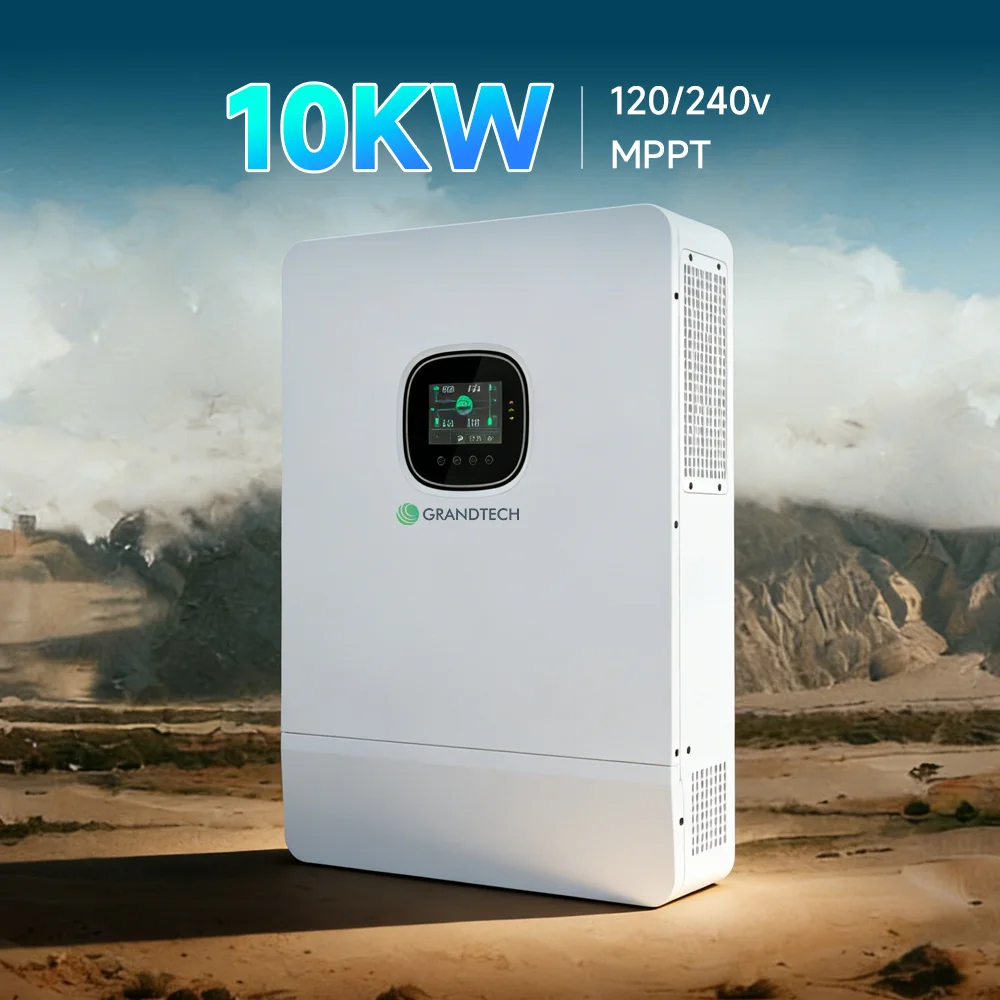 Inversor solar fuera de red Grandtech de 4 kW, 6 kW, 10 kW y 8 kW, onda sinusoidal pura, compatible con baterías de litio, función de monitorización mediante USB y RS485