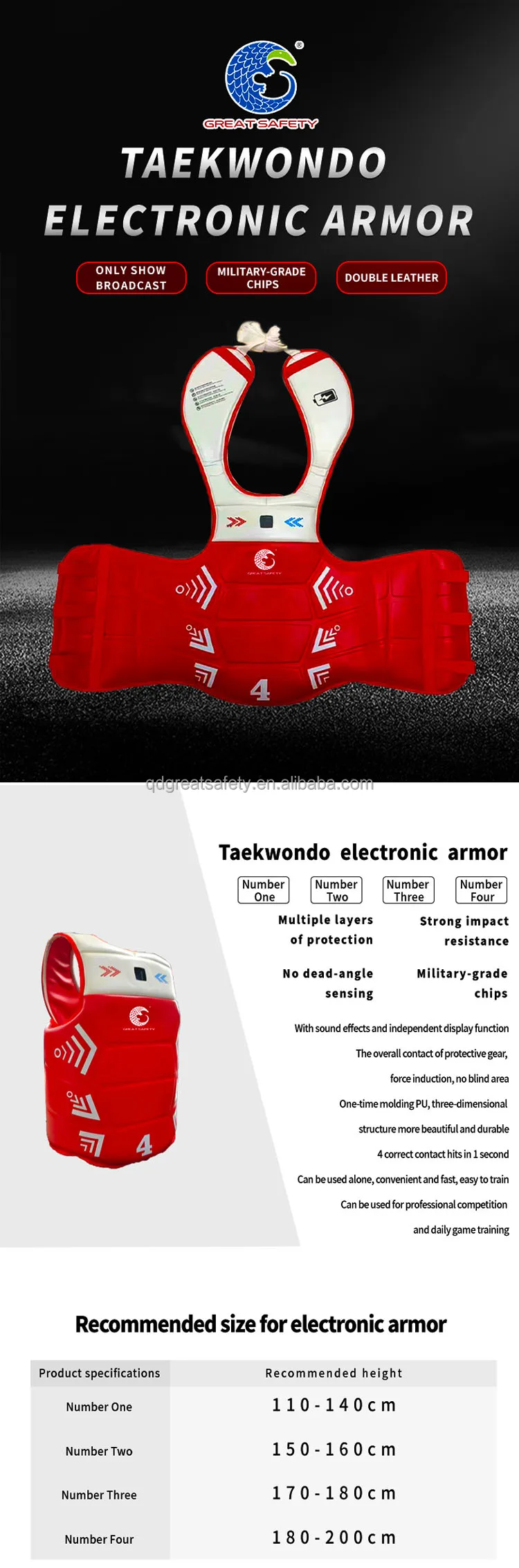 Taekwondo Electronic Protector Red And Blue Wtf Custom Taekwondo Protector Great Century Unisex