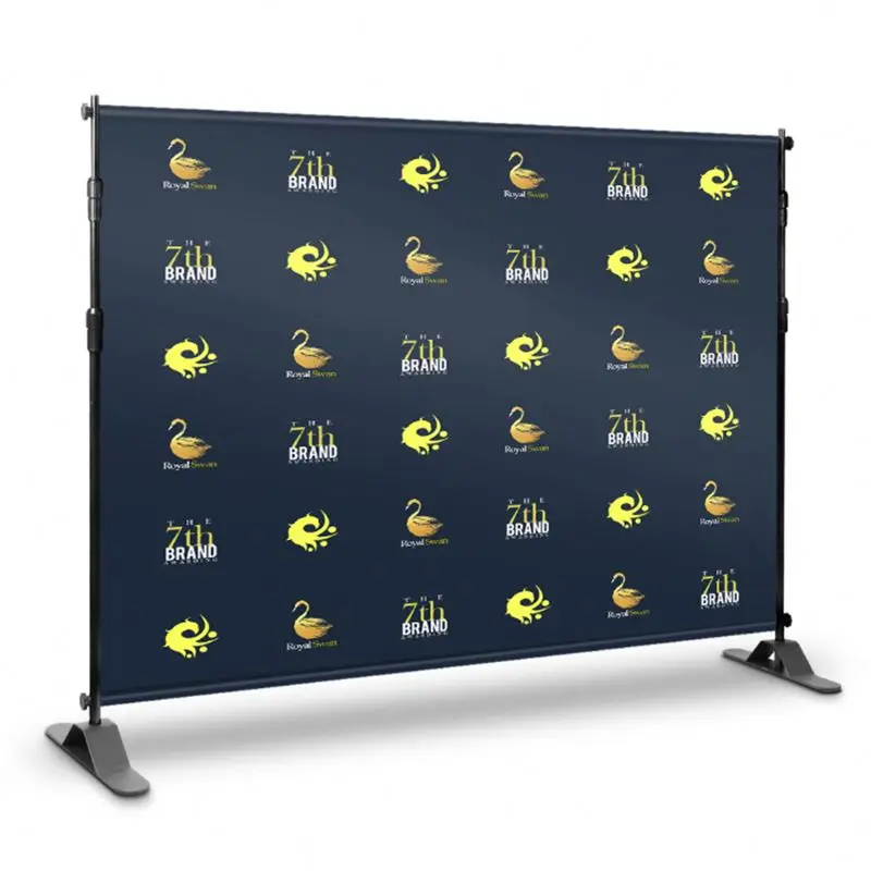 DD Display Printed Banner Stand Adjustable Telescopic Trade Show Backdrop Step and Repeat Frame