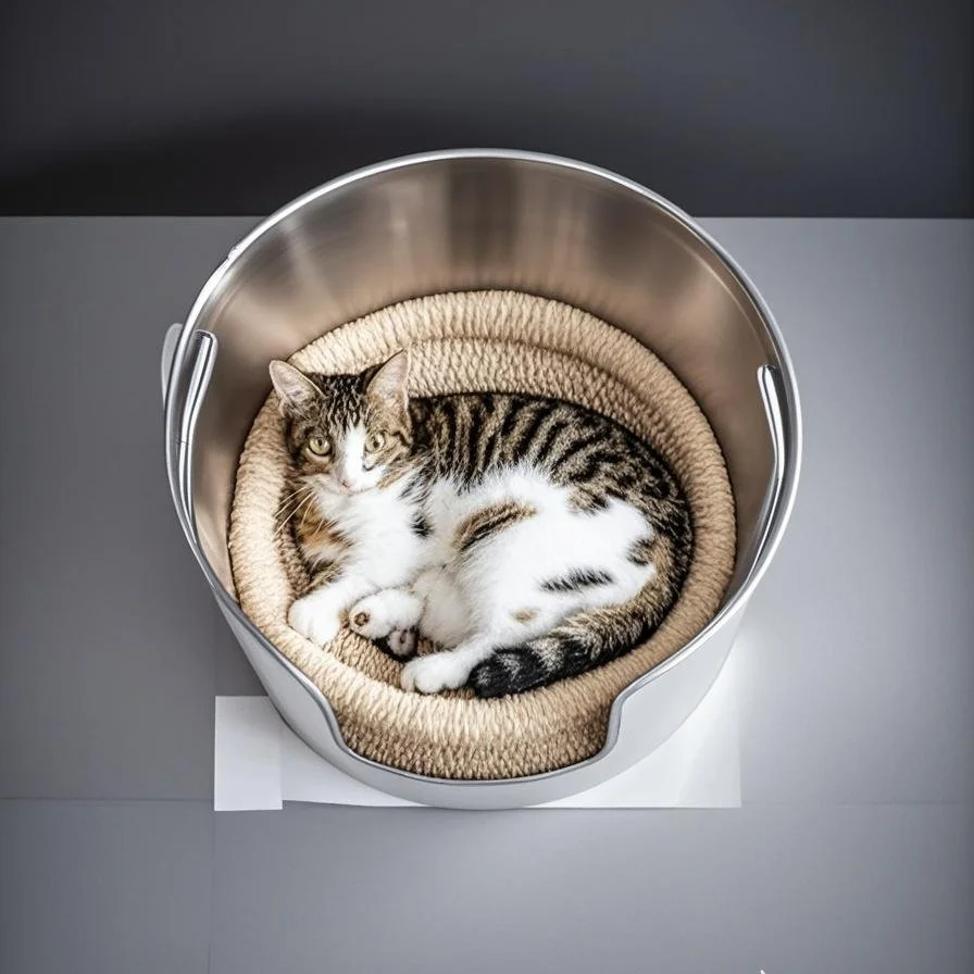 Gallery Detail: Durable Modern Solid Stainless Steel Cat Bed Cave Waterproof Easy