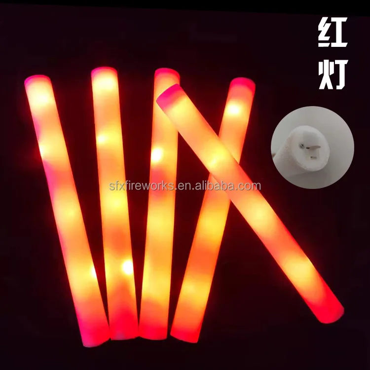 Promotional Led Glow Foam Stick,Light Up Foam Baton For Party Wedding
