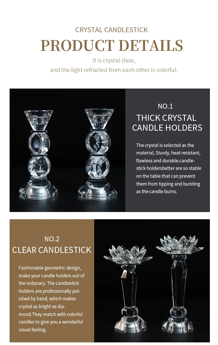 Modern Colorful Crystal Candle Holders Geometric High Quality Home Living Room Decoration Romantic Tealight Candle details