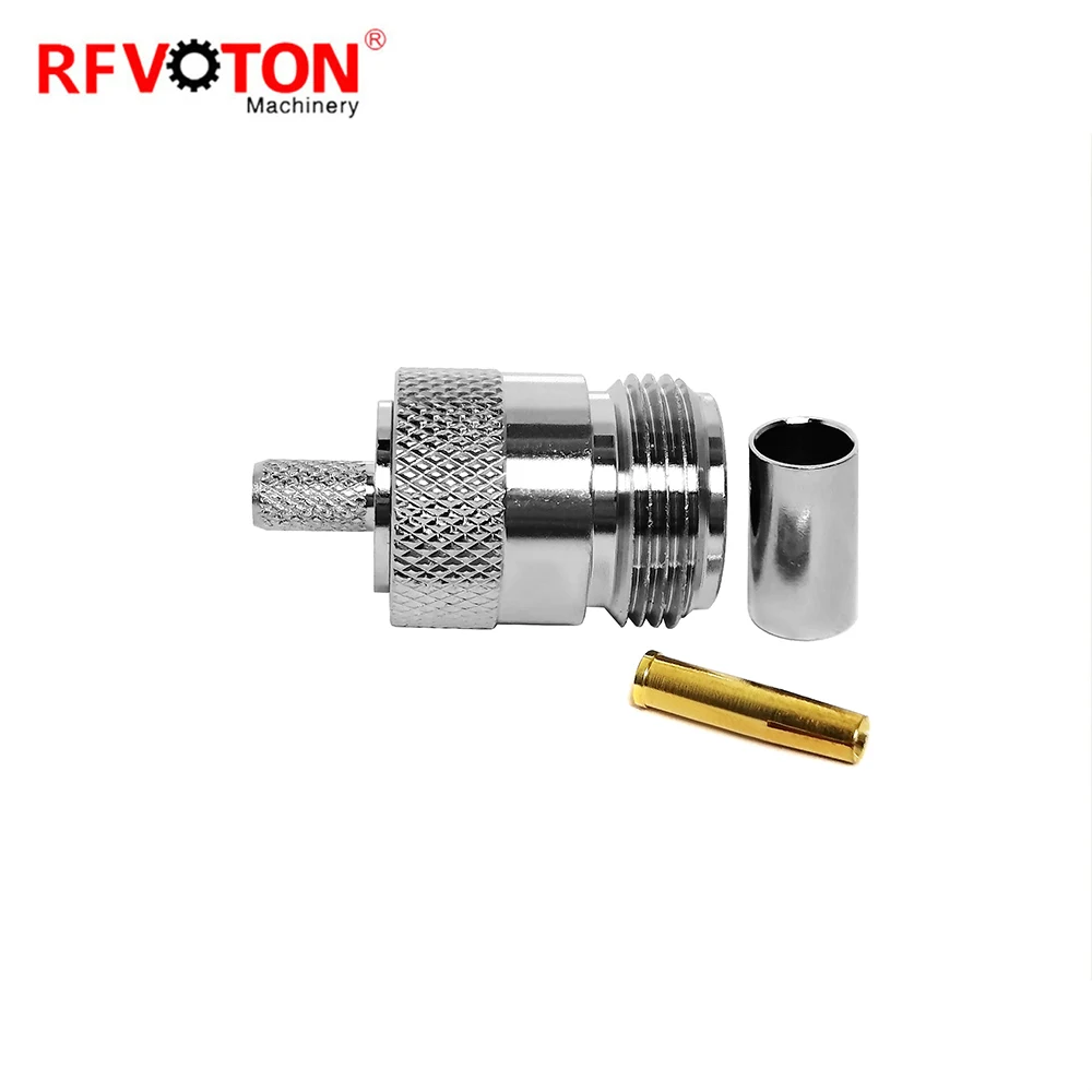 Factory Supply N Type Female Jack Hembra Crimp for RG58  Cable Rf Coaxial Compressible Connector Connecteur Converter Rohs