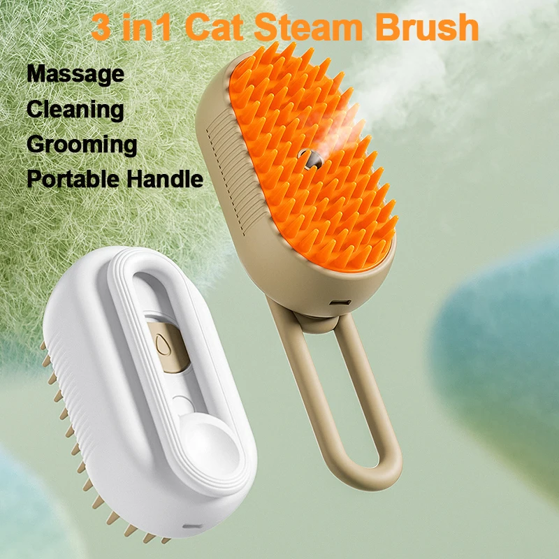 3 In 1 Cat Dog Hair Cleaner Electric Usb Water Spray Steam Comb Cat