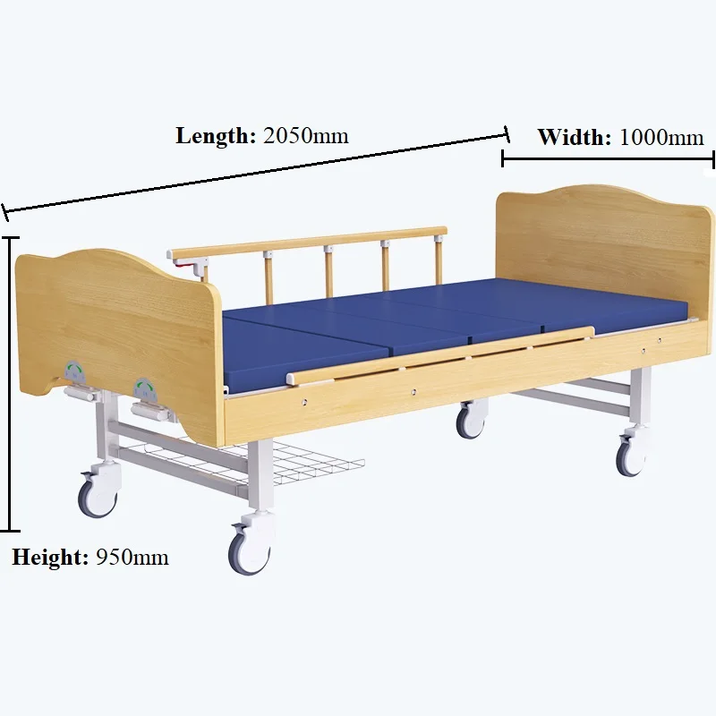 free mattress 2 cranks manual icu hospital care bed with 2 function-58