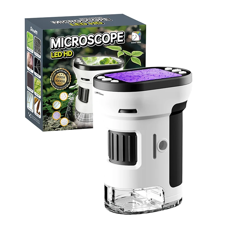 3 in 1 LED Microscope Toys With Camera Kids Learning Educational Toys Microscope Set Science Model Toys