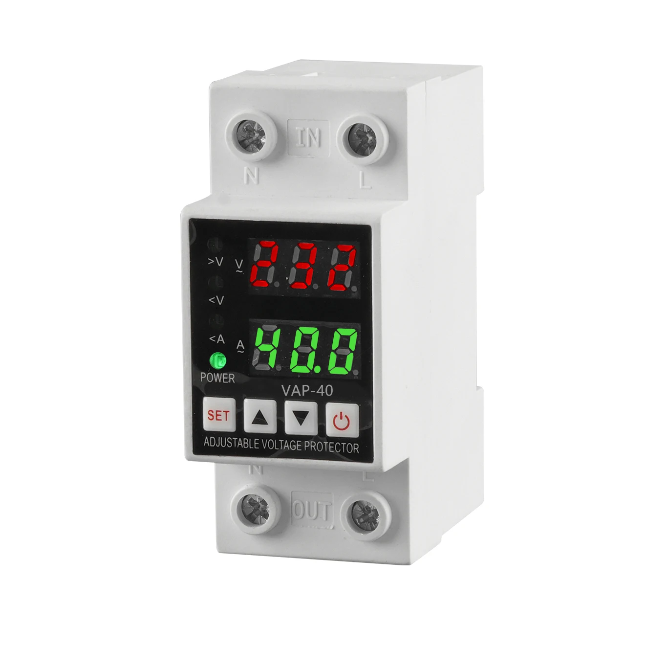 63A Single Phase Voltage Current Protector 1P+N with Energy Metering ...
