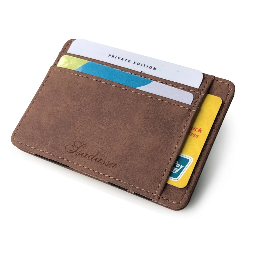 Leather Business Card Holder  Men's RFID Front Pocket Card Wallet
