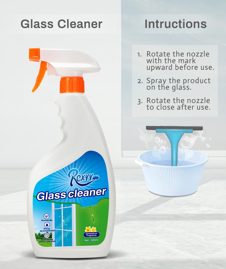 Eco-friendly Pleasant Smell 500ml Glass Cleaner Contact Lens Liquid Detergent Manufacturer