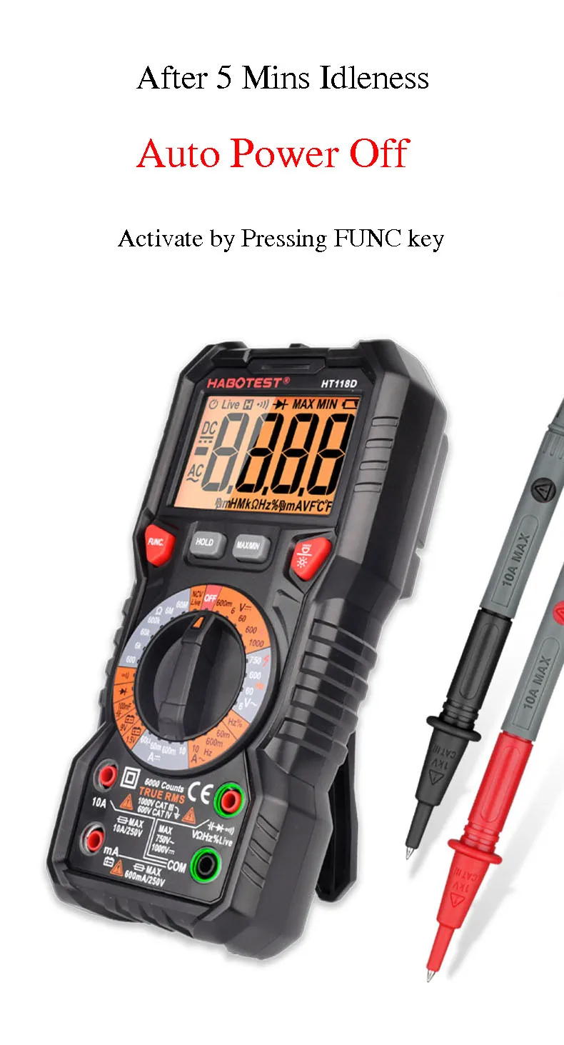 Professional 1000V DC Digital Multimeter with Double Color Backlight and High Voltage Measurement for Industrial Use