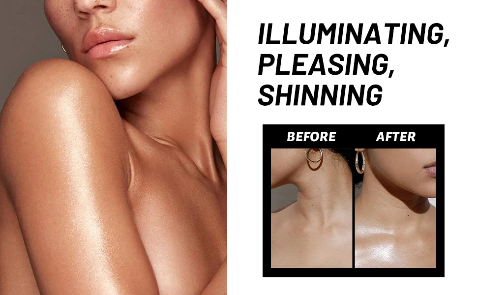 Собственная торговая марка мерцающий Сияющий порошок для тела увлажняющее легкое мерцающее