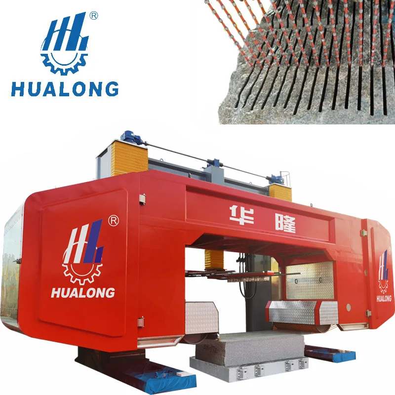 Hualong Machinery Pavoni Structure PLC Digital Control Multiwire Multi-wire Diamond Multi Wire Saw Marble Granite Stone Cuttin