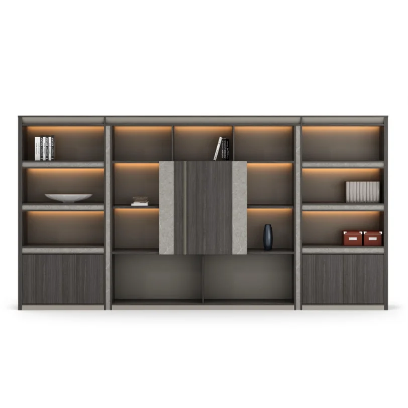 Wooden Five Layer Bookshelf High Cabinet Office File Cabinet