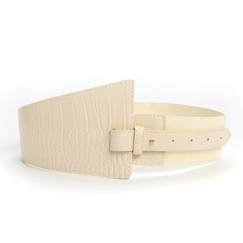 Women Wide Knotted Belt Design PU Leather Waistbands Simple 