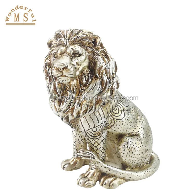 customized resin anime lion Figurines poly stone animal sculpture figure souvenir gifts for Holiday home decor