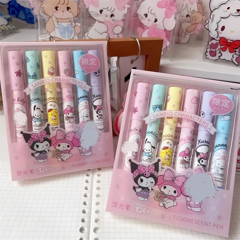 Douluo Kawaii Sanrioo Fluorescent Pen Kuromi My Melody Cinnamoroll ...