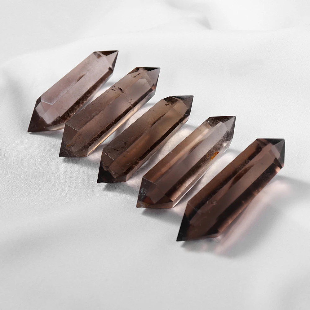 天然スモーキークォーツヒーリングクリスタルワッチ六角柱ダブル