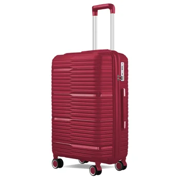 Luxury design high quality PP luggage 20 24 28 inch hard shell Fashion and popular travelling trolley suitcase with mute wheels