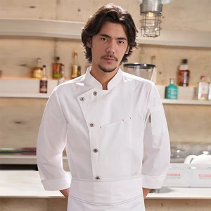 TESIME Long Sleeve Winter Chef Coats for Men Women for Restaurant Baking Hotel Summer Use Work Clothes for Chef Bar Staff