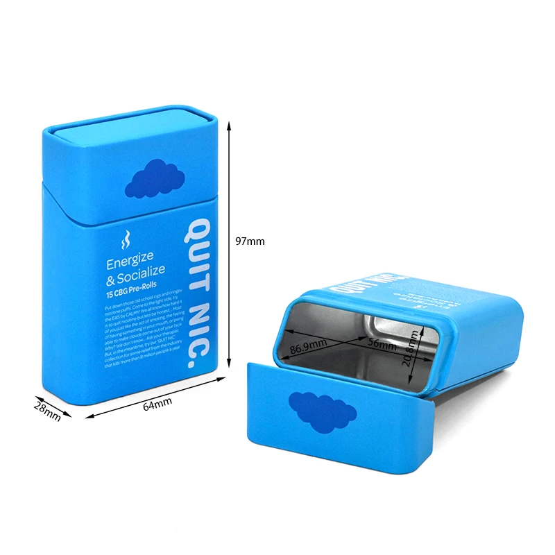 custom cigarette tin Customized Rectangular Metal Box