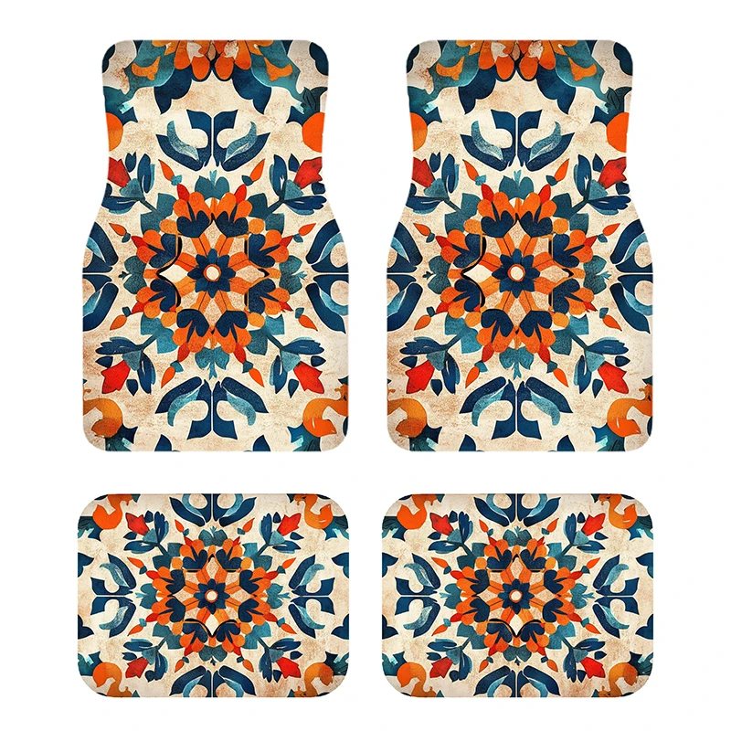 Custom Moroccan Style Rug Car Floor Mats with logo Non-slip and Easy to Clean Velvet Machine Washable Car Foot Mat