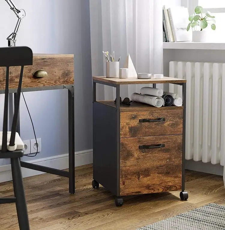 American Sliding Storage Cabinet, Three-layer Simple and Fashionable Floor-to-ceiling Cabinet, Office with Drawers,