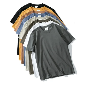 Summer Bulk Sublimation Custom Logo T Shirt Men'S Blank Round Neck Plain Premium 100% Cotton Good Omens Men'S T Shirt