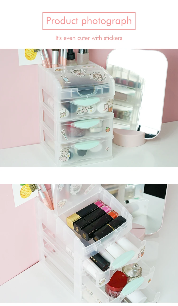 ITEM NO.5203BZ Wholesale 2/3/4 Layers Desktop Drawer Organizer Plastic Jewelry Makeup Stationery Cosmetics Organizer Storage Box manufacture