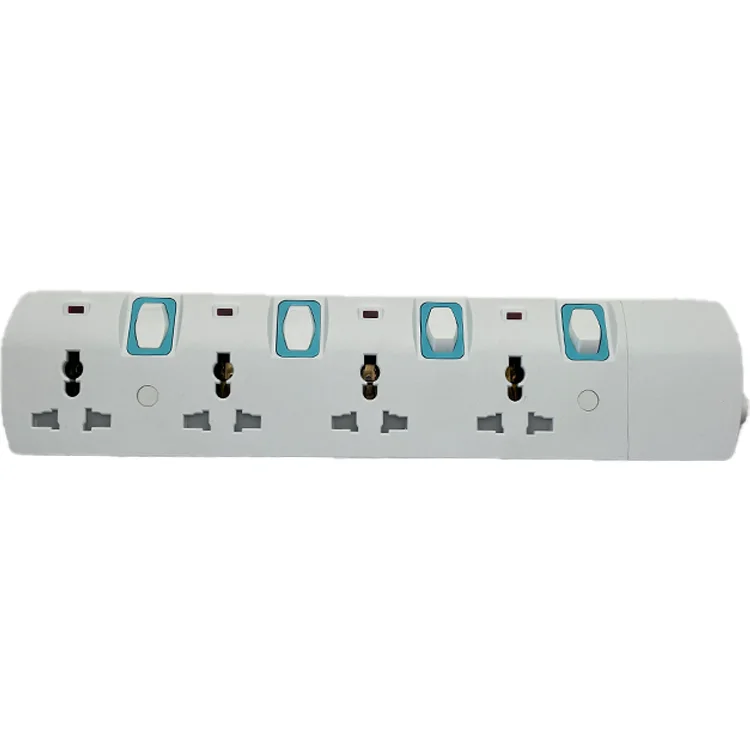 Fashion Design Multi-switch 4-Pin Universal Socket Travel 15A/16A Power Strip Surge Protector Extension Socket