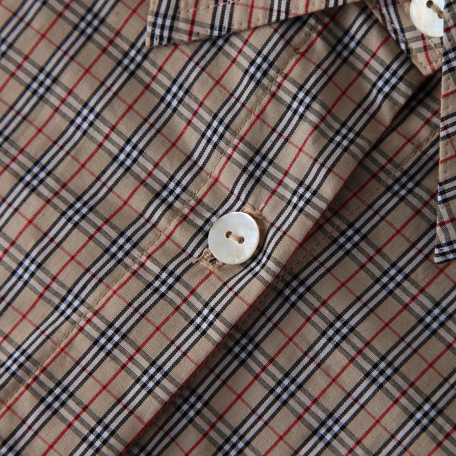 Custom Designs Ladies Solid Brown Oversized Button up Long Sleeve Check Shirts Plaid Ofifce 100% Cotton Blouses Women