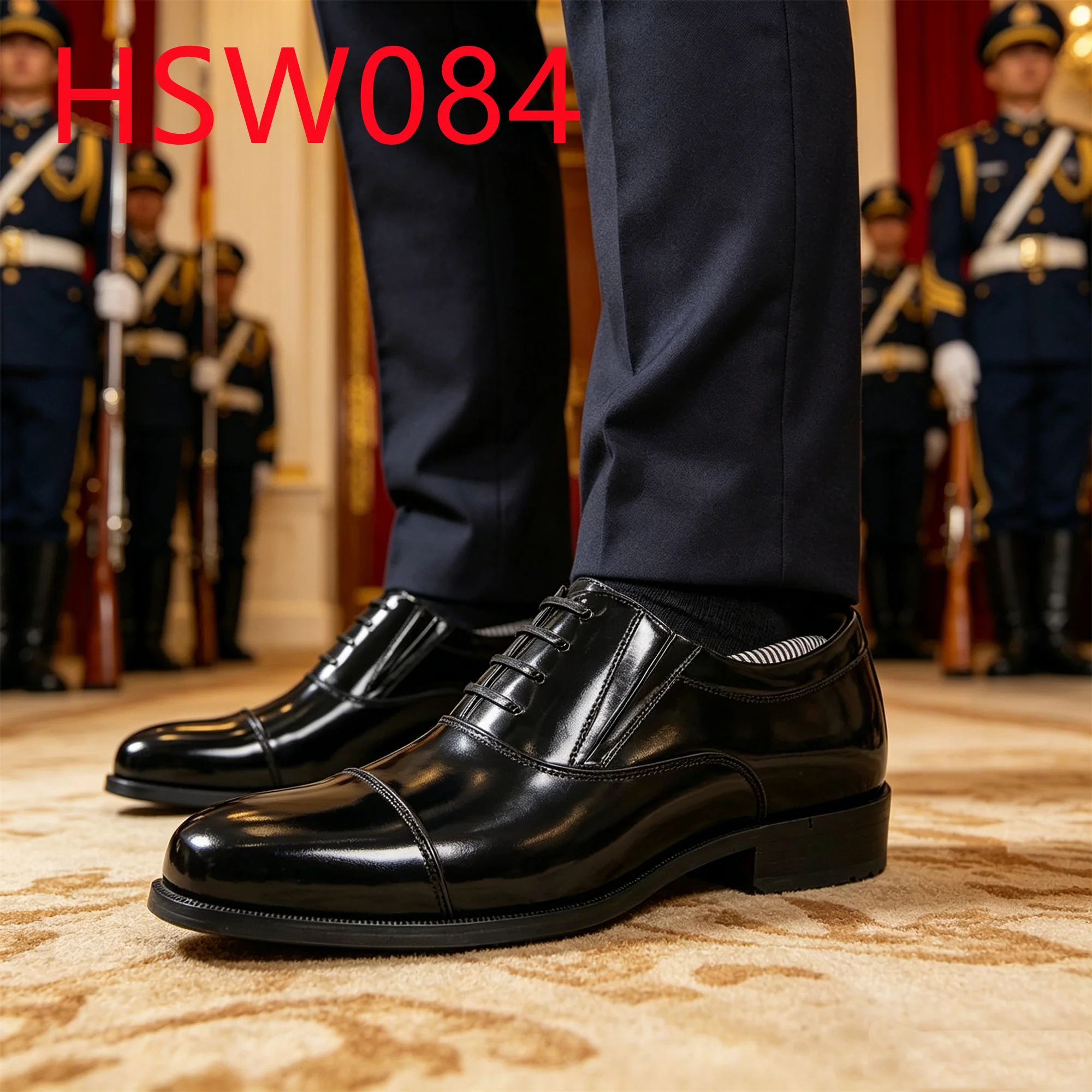 HY, Scarpe da cerimonia in vera pelle pieno fiore Honor Guard Shining, senza vesciche, stile a doppia articolazione, punta stretta, scarpe formali da uomo HSA084