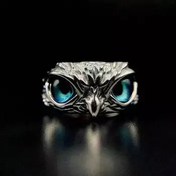 CAOSHI Adorable Cute Blue Eye Owl Unisex 6 7 8 9 10 Wholesale Manufacturer 925 Silver Plate Animal Ring