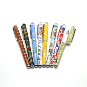 Popular Souvenir  Gifts Ball Pen  Plastic Cap Pen with Heat Transfer Print