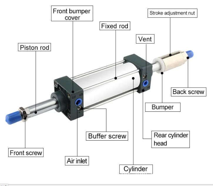 Pneumatic Cylinder Aluminium Alloy Round Pipe Tube Tube For Sc Series ...