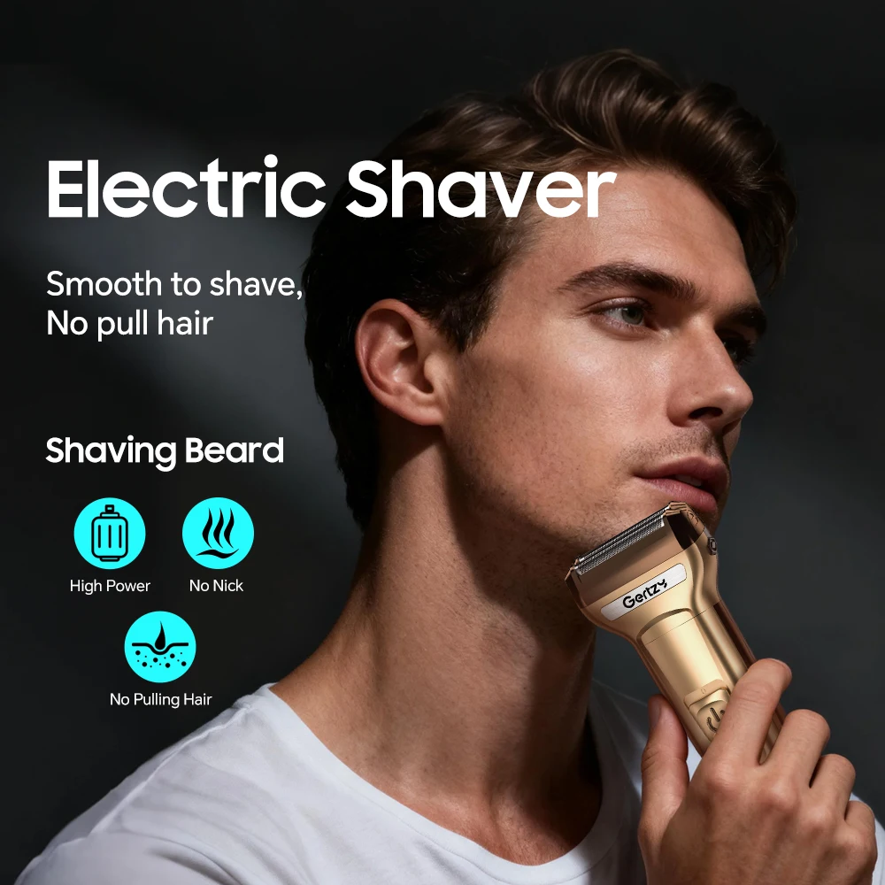 USB Powered Digital Three-in-one High-Performance Reciprocating Electric Razor for Personal Beards Electric Shaver factory