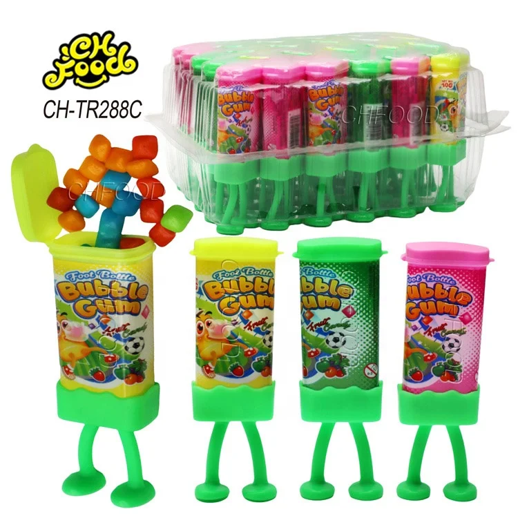 Wholesale and Custom Mini Square Chewing Gum in Cartoon Bottle for Kids