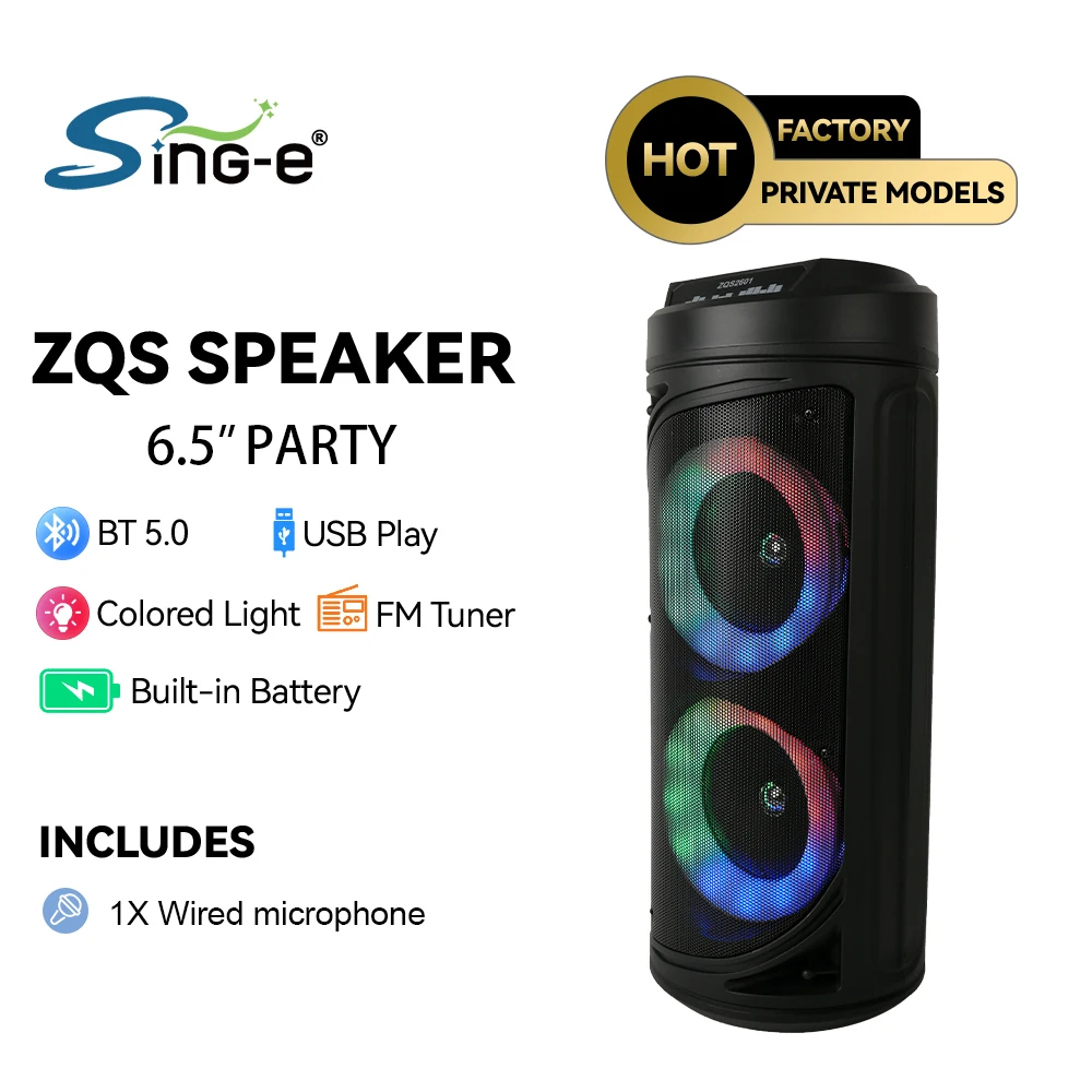 SING-E ZQS2601 Portable Bluetooth Party Karaoke Speaker SING-E ZQS2601 Portable Bluetooth Party Karaoke Speaker